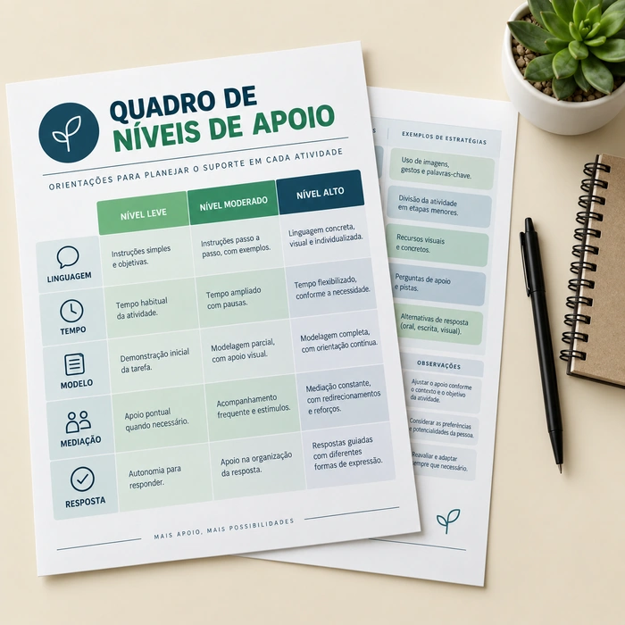 Capa do Quadro dos Níveis de Apoio