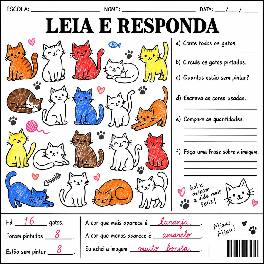 Folha comum da turma, sem adaptação